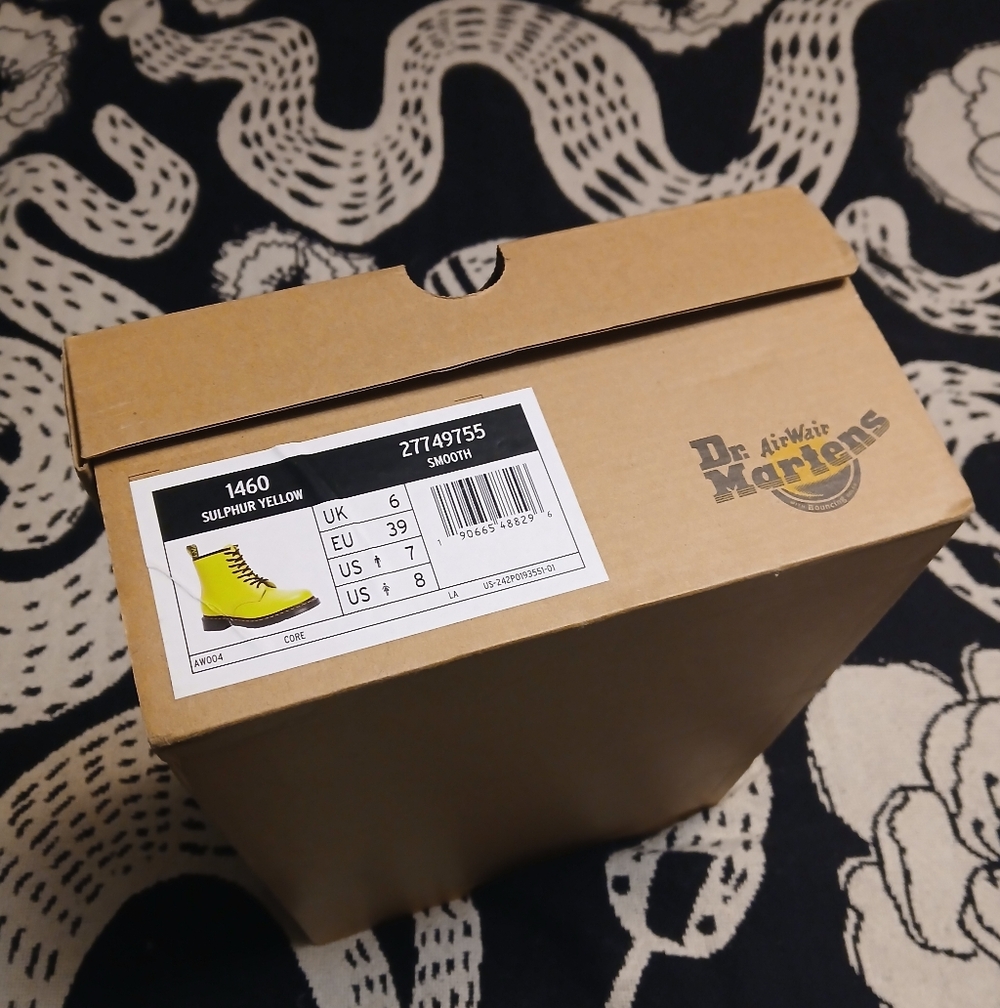 Dr. Martens Sulphur Yellow Combat Boots - Picture 8 of 12